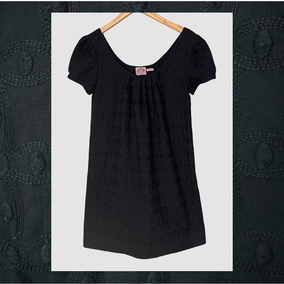 Juicy Couture Dresses & Skirts - JUICY COUTURE Embroidered Shift Dress Black 100% Cotton A-Line Scoop Neck Size 6